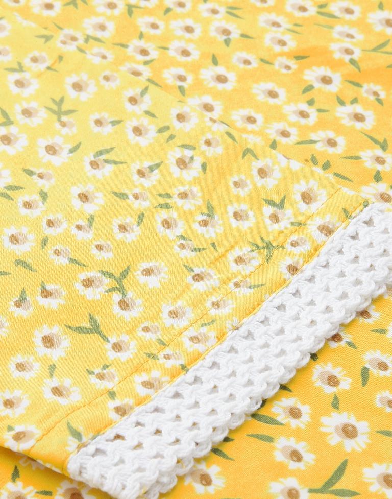 Yellow Floral Printed Top | Sudathi