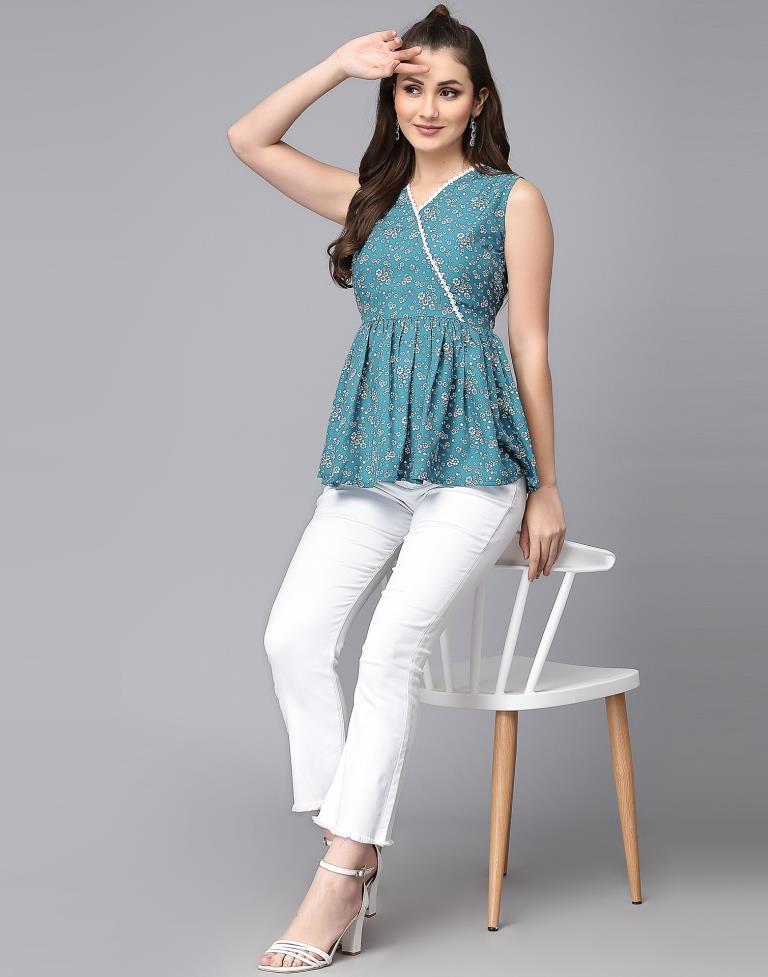 Light Blue Wrap Top | Leemboodi