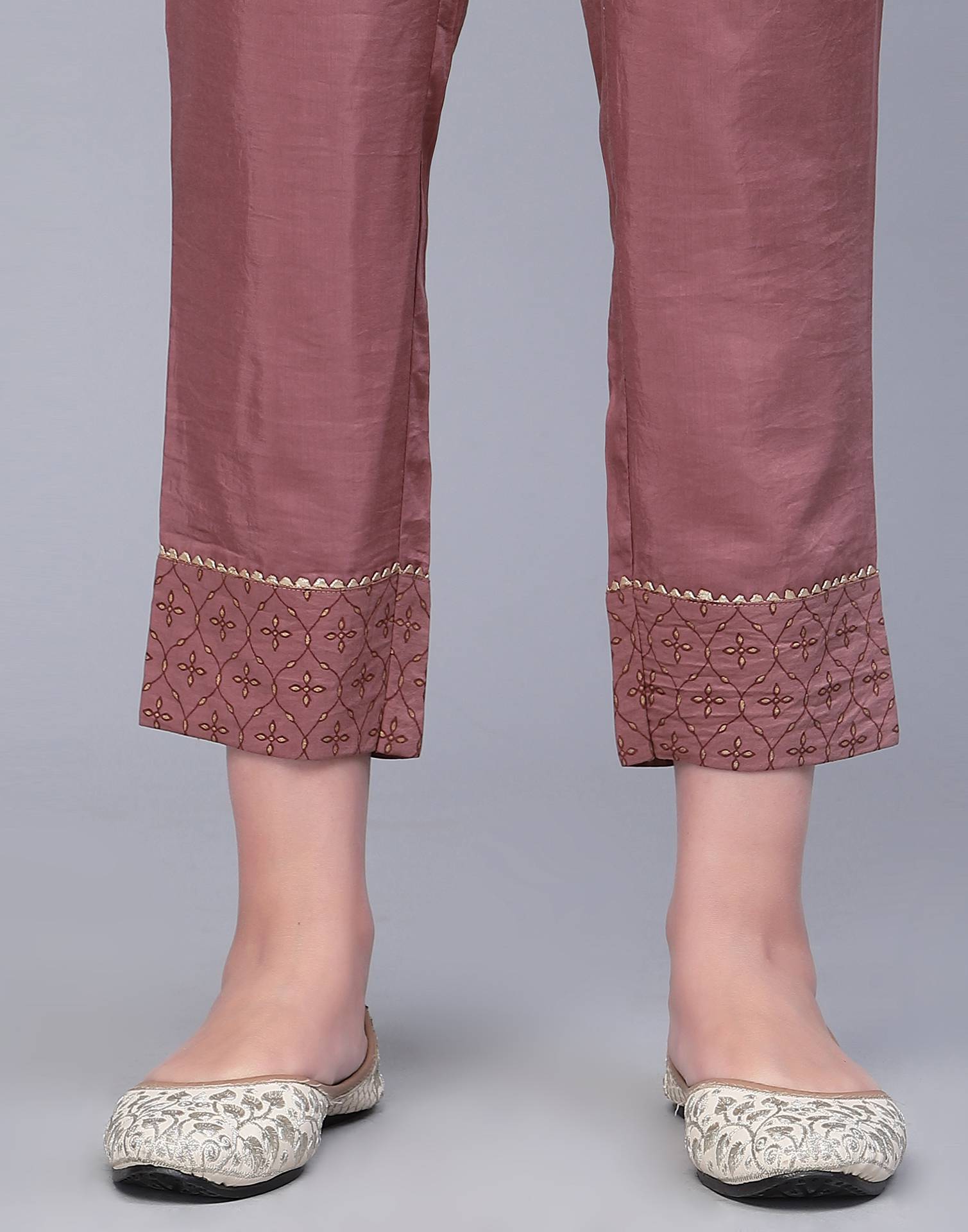 Rust Pink Printed Kurta with Pant and Dupatta | Leemboodi