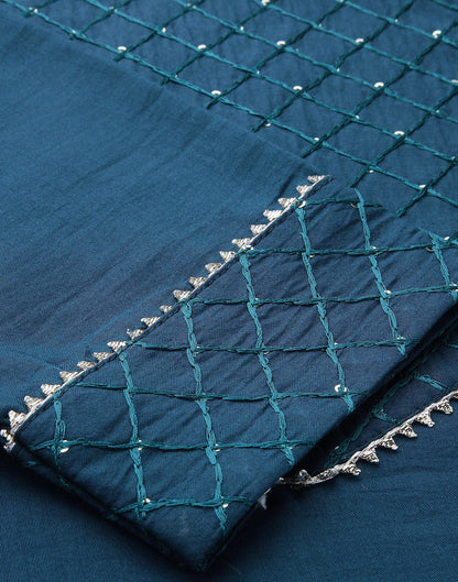 Teal Kurti With Pant And Dupatta | Leemboodi