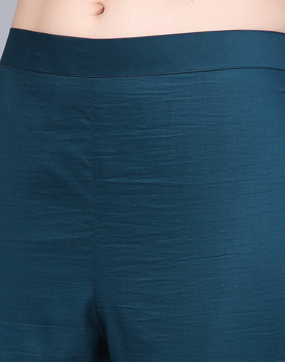 Teal Kurti With Pant And Dupatta | Leemboodi