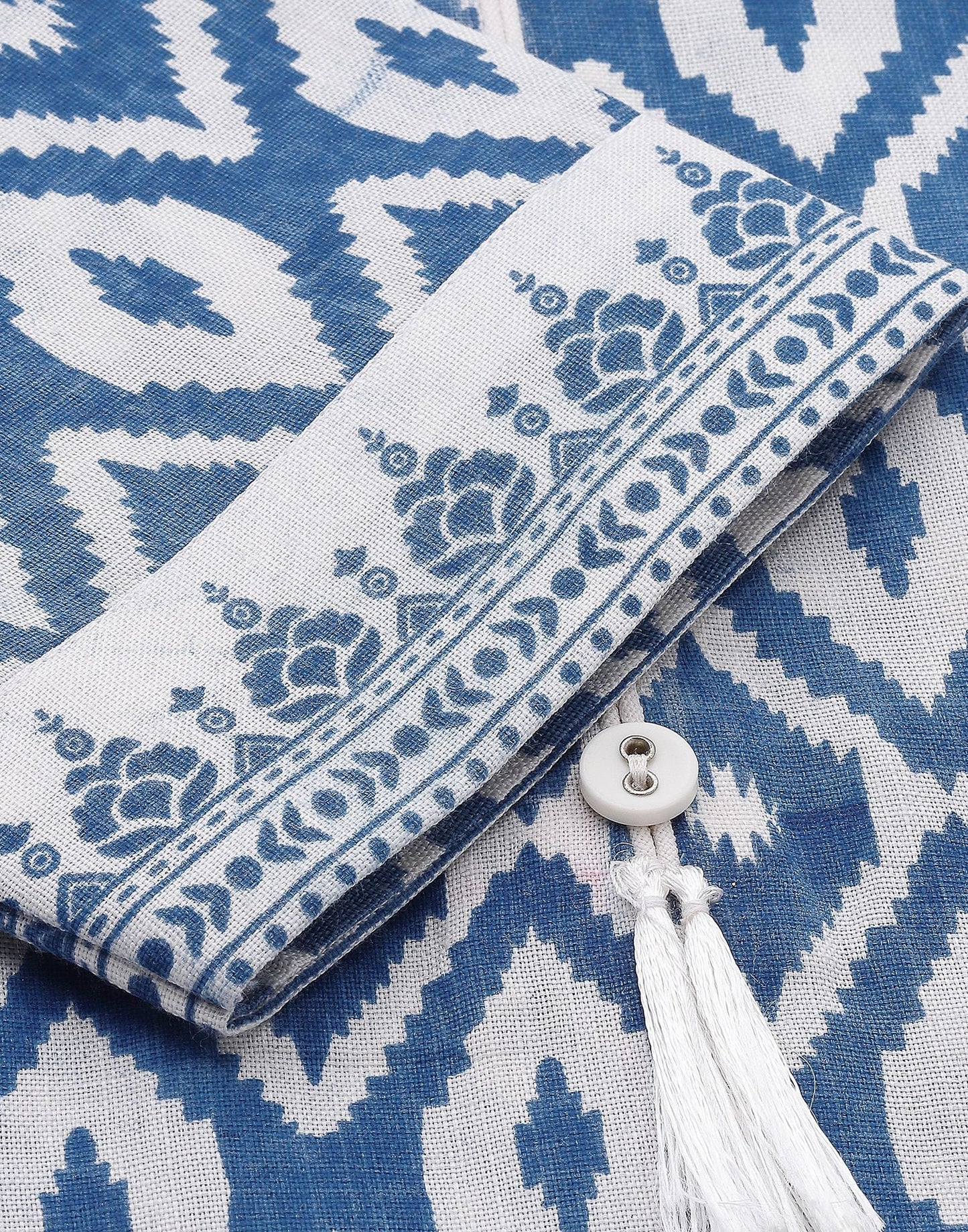 Blue Cotton Kurti With Pant Set | Leemboodi
