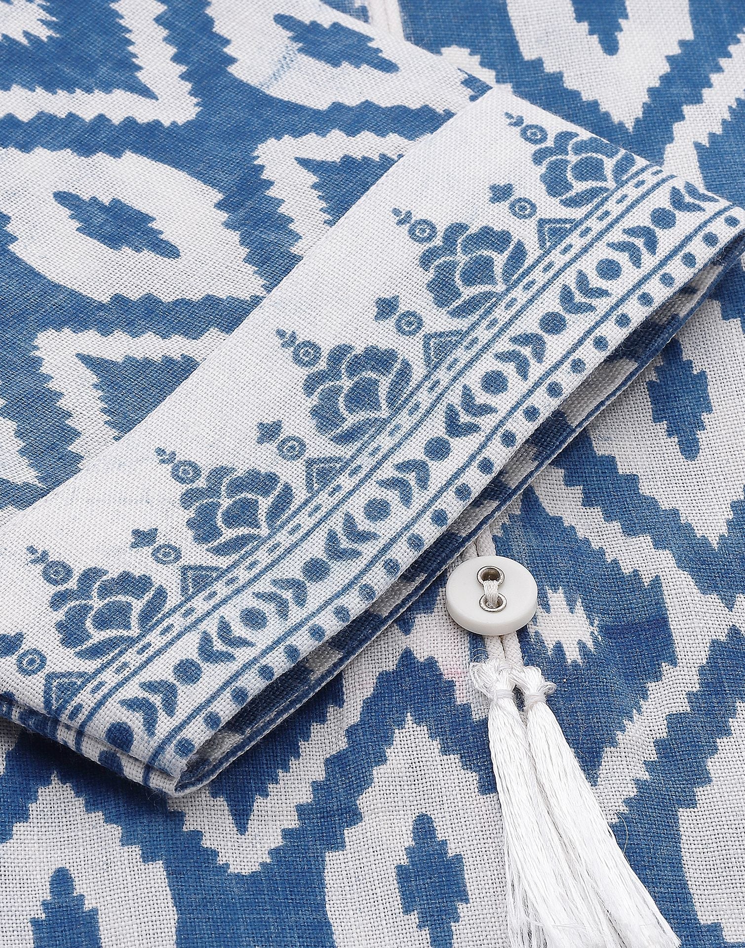 Blue Cotton Kurti With Pant Set | Leemboodi
