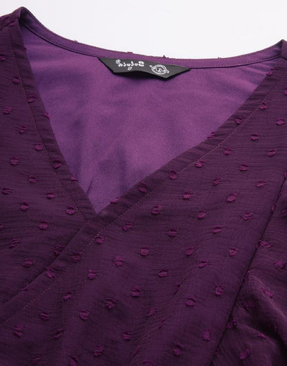 Purple Ruffle Dobby Top | Sudathi