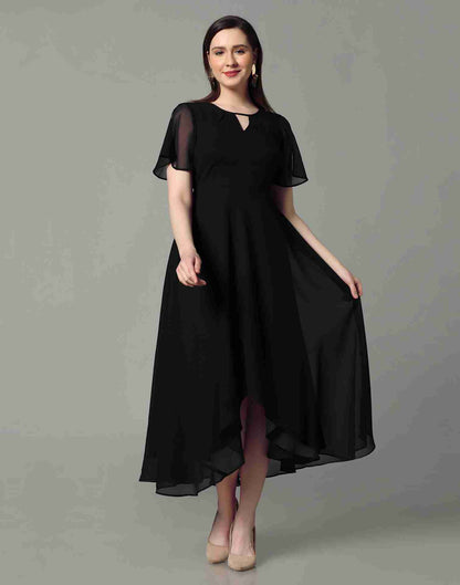 Black Georgette Plain Dress