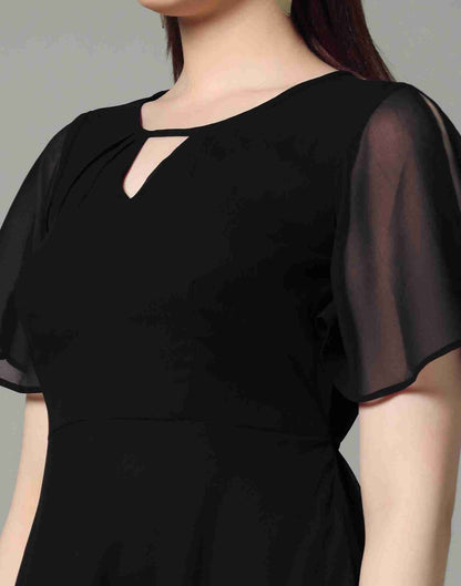 Black Georgette Plain Dress