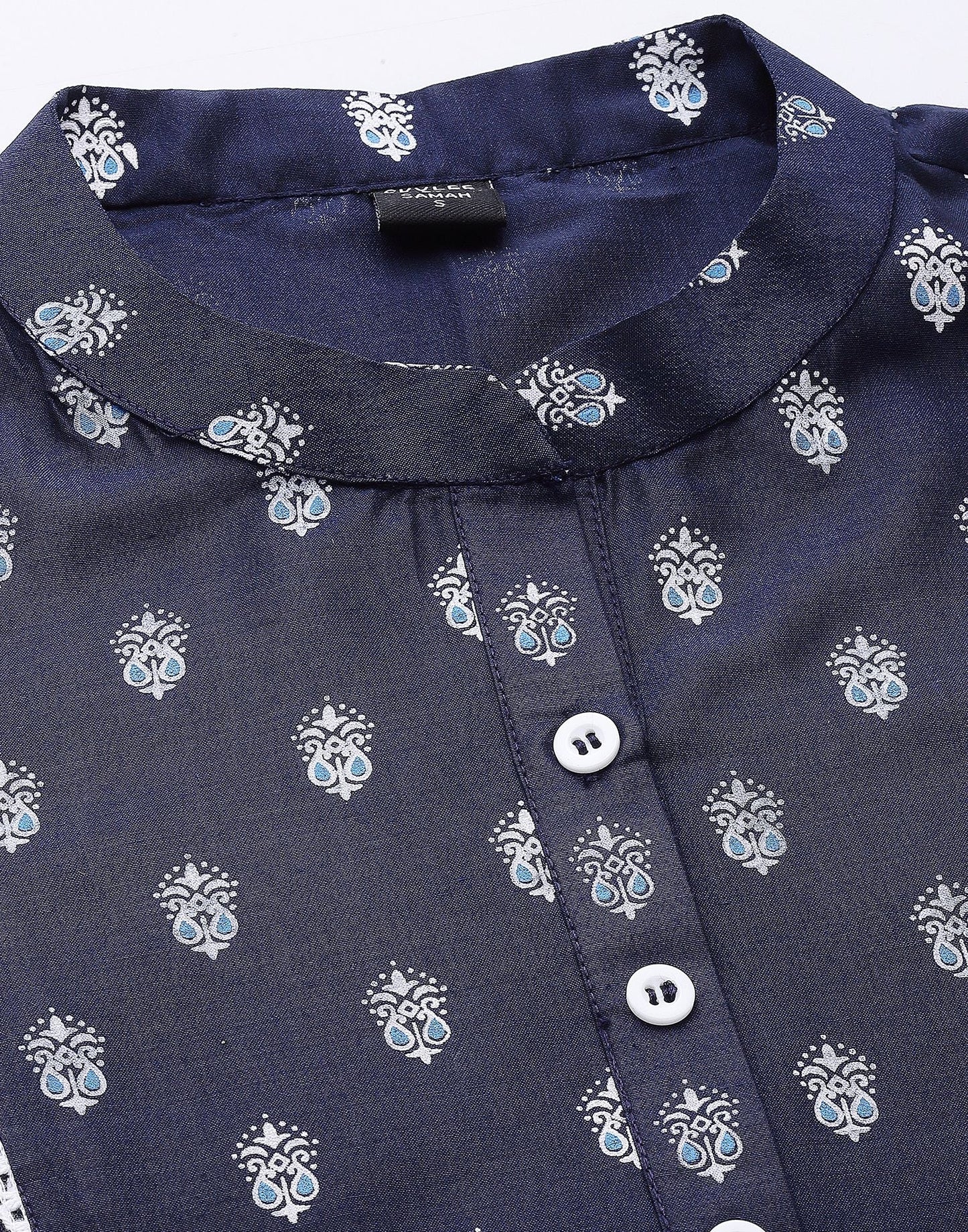 Blue Printed Anarkali Kurta | Leemboodi