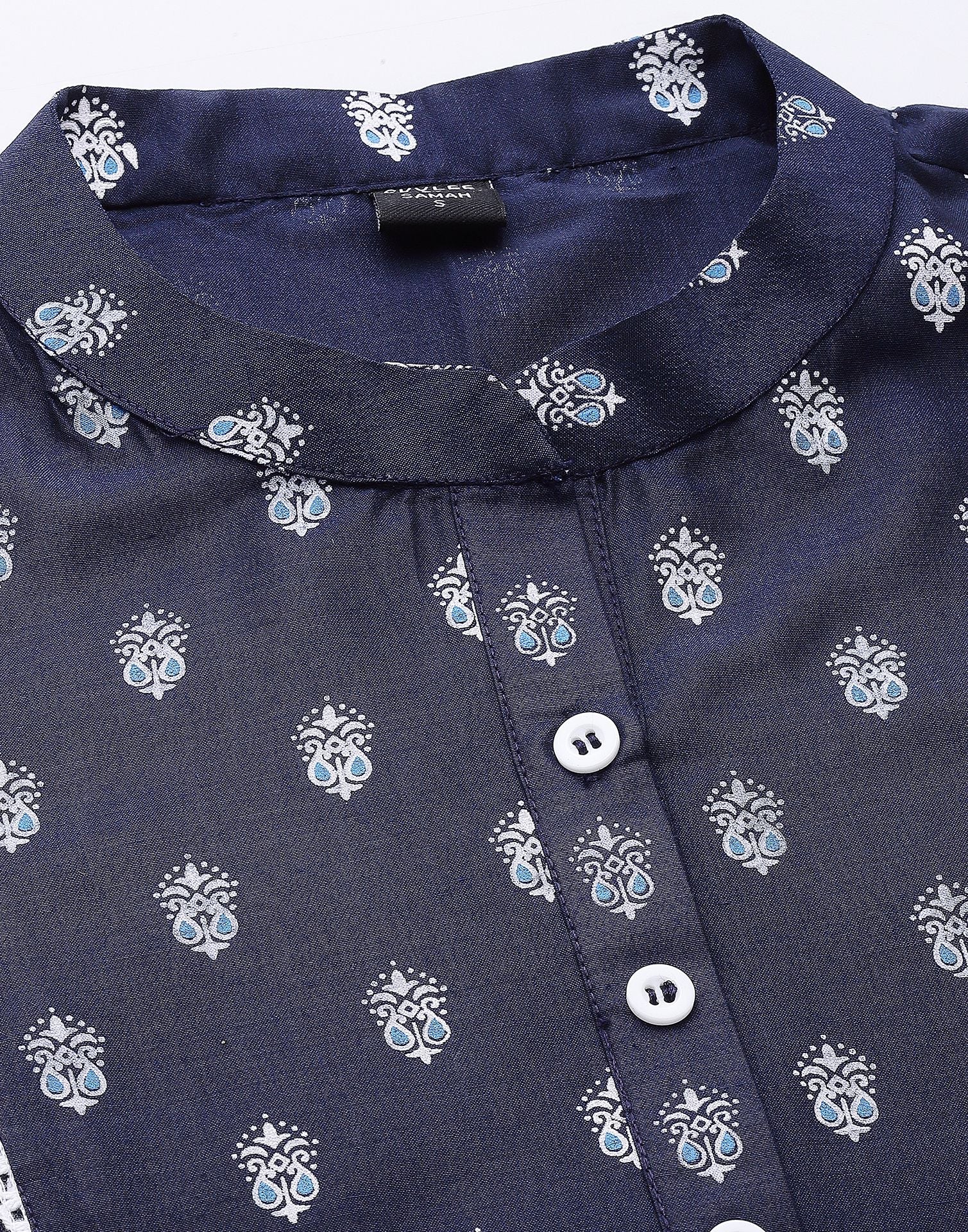 Blue Printed Anarkali Kurta | Leemboodi