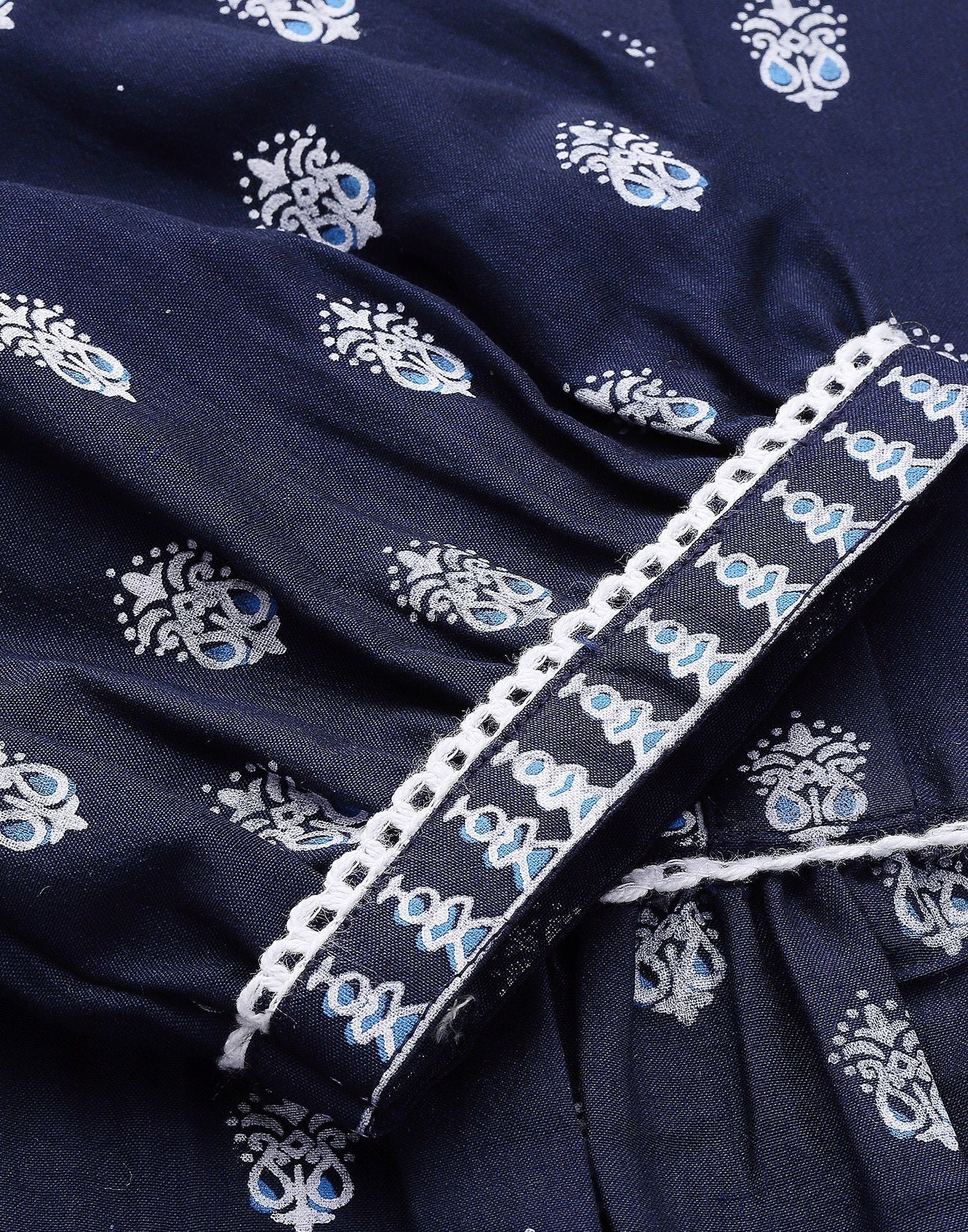 Blue Printed Anarkali Kurta | Leemboodi