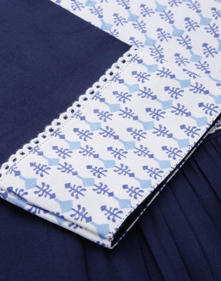 Blue Printed Flared Kurta