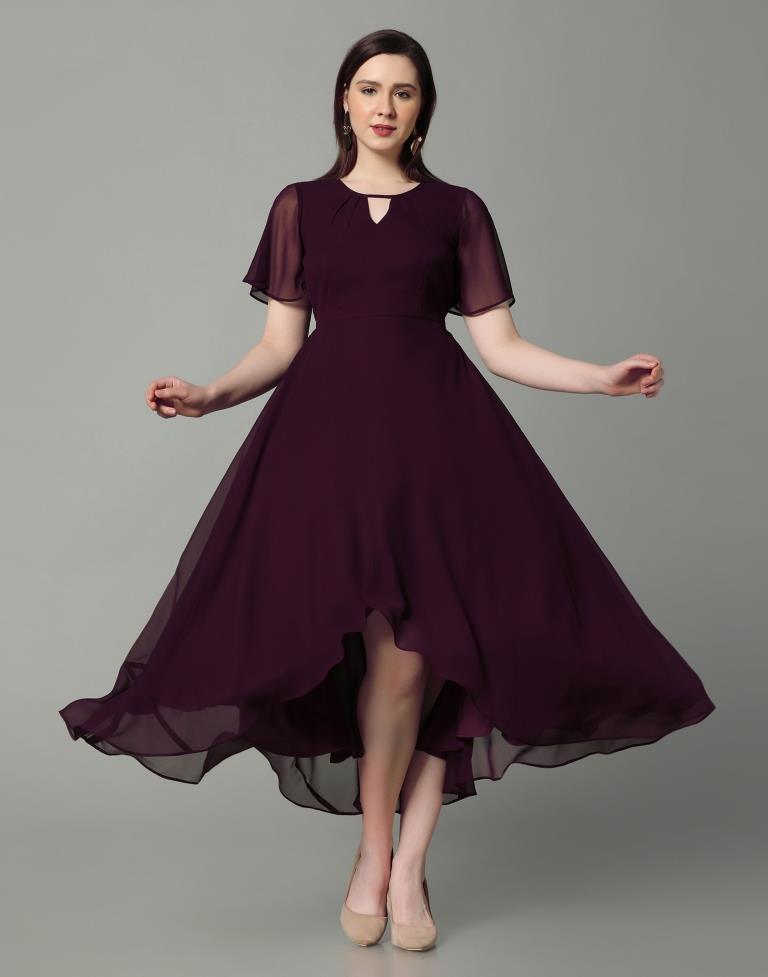 Wine Flared Maxi Dress | Sudathi