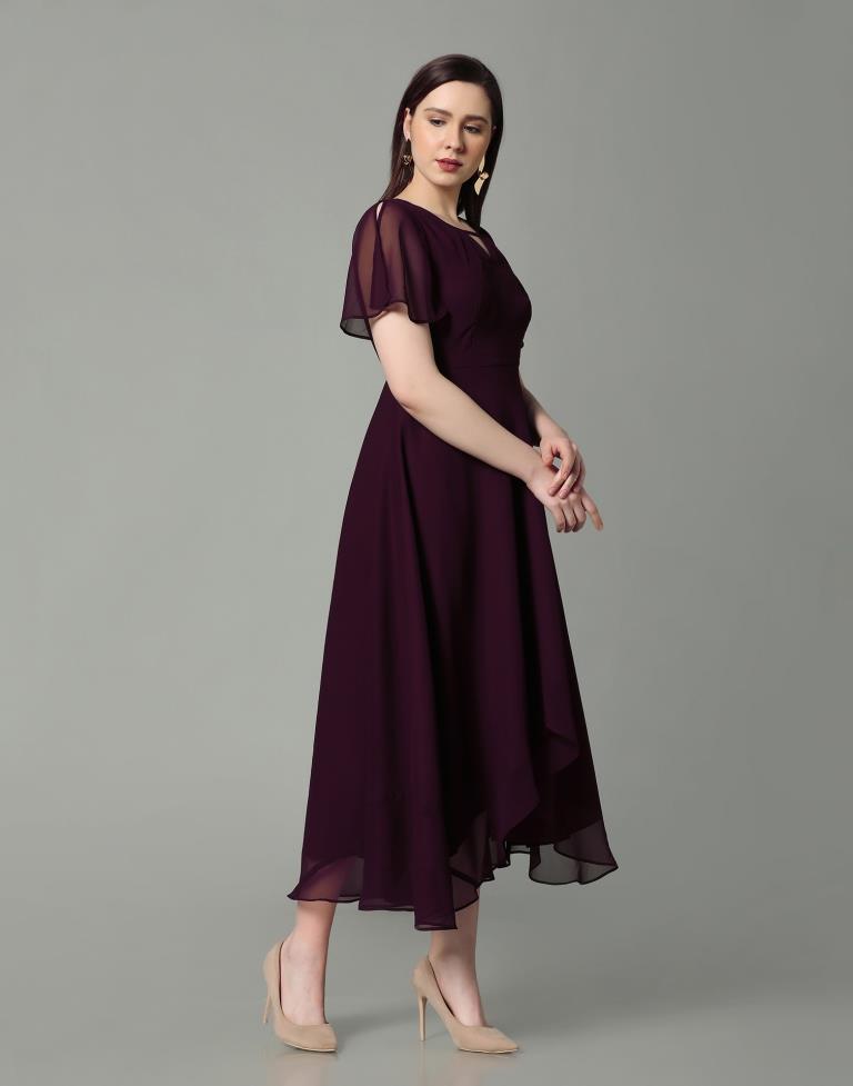 Wine Flared Maxi Dress | Sudathi