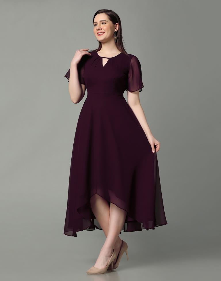 Wine Flared Maxi Dress | Sudathi