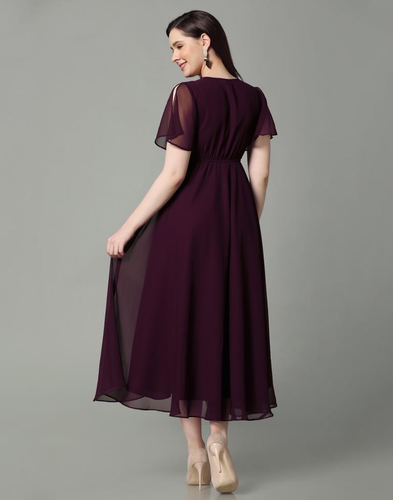 Wine Flared Maxi Dress | Sudathi