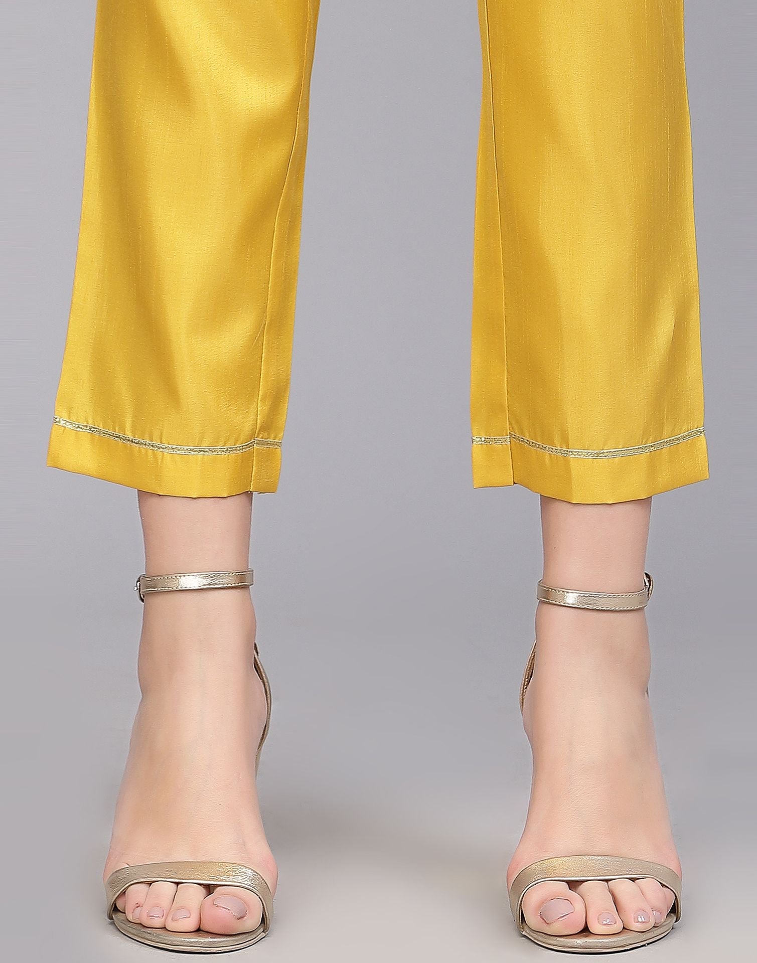 Yellow Silk Kurti With Pant And Dupatta | Leemboodi