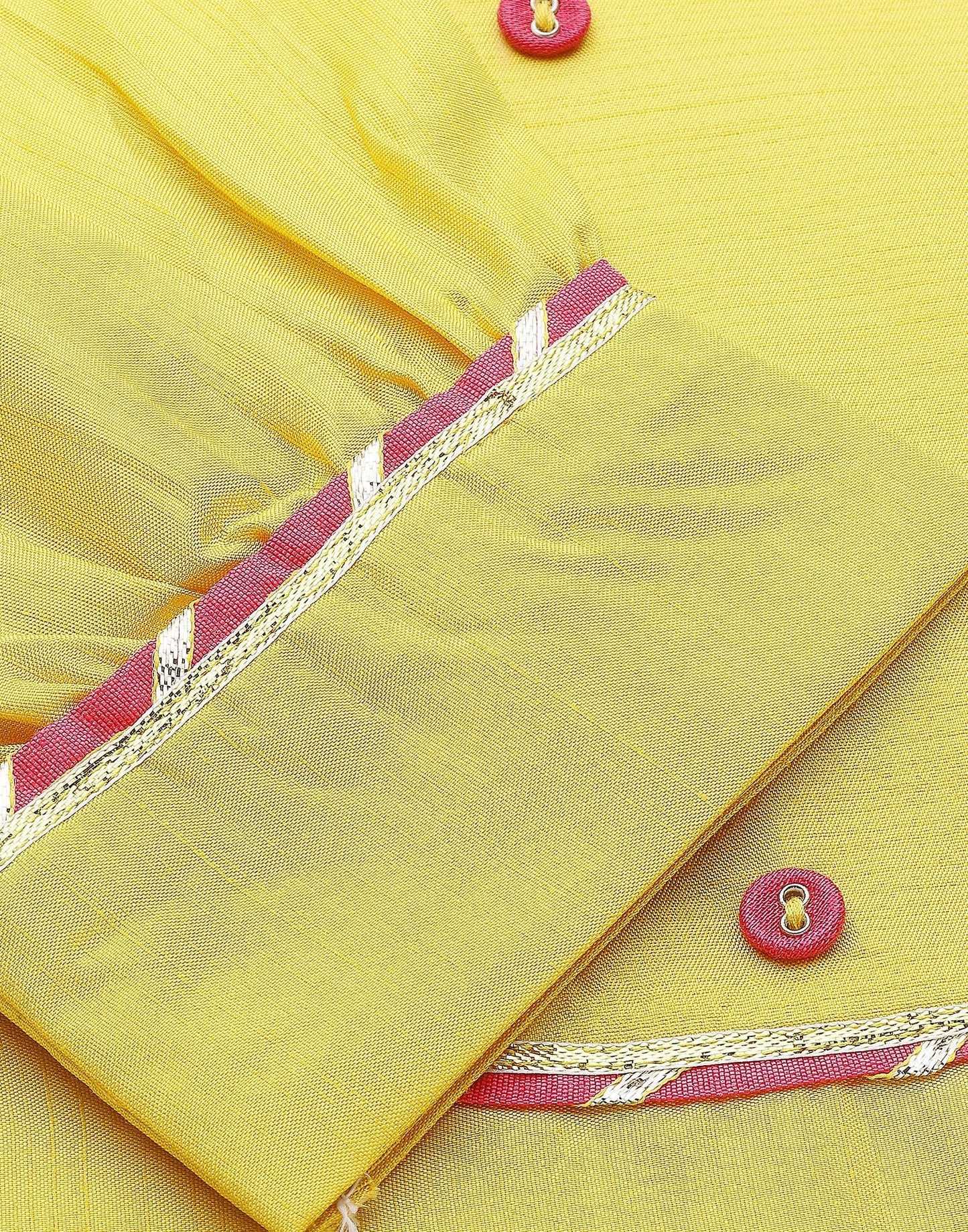 Yellow Silk Plain Straight Kurta With Pant Set | Leemboodi