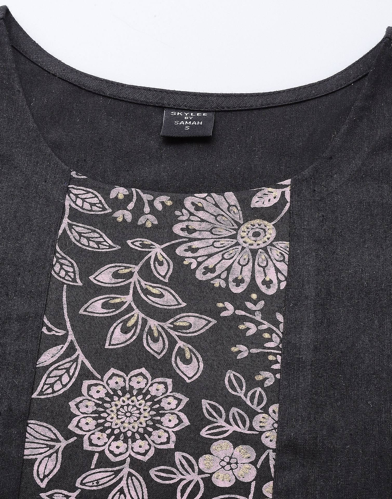 Black Kurti With Pant And Dupatta | Leemboodi