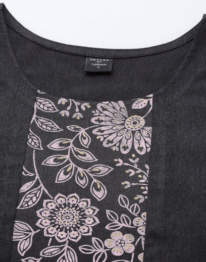 Black Kurti With Pant And Dupatta | Leemboodi