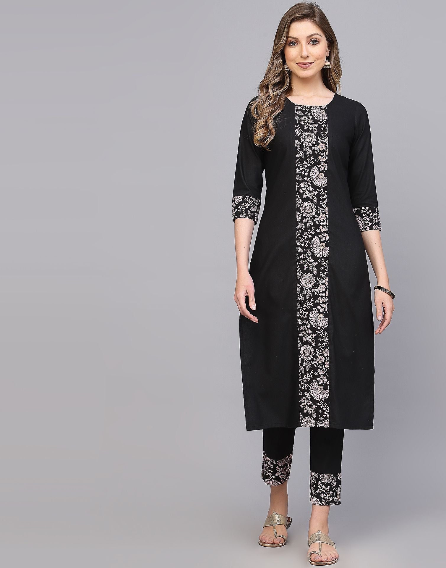 Black Kurti With Pant And Dupatta | Leemboodi