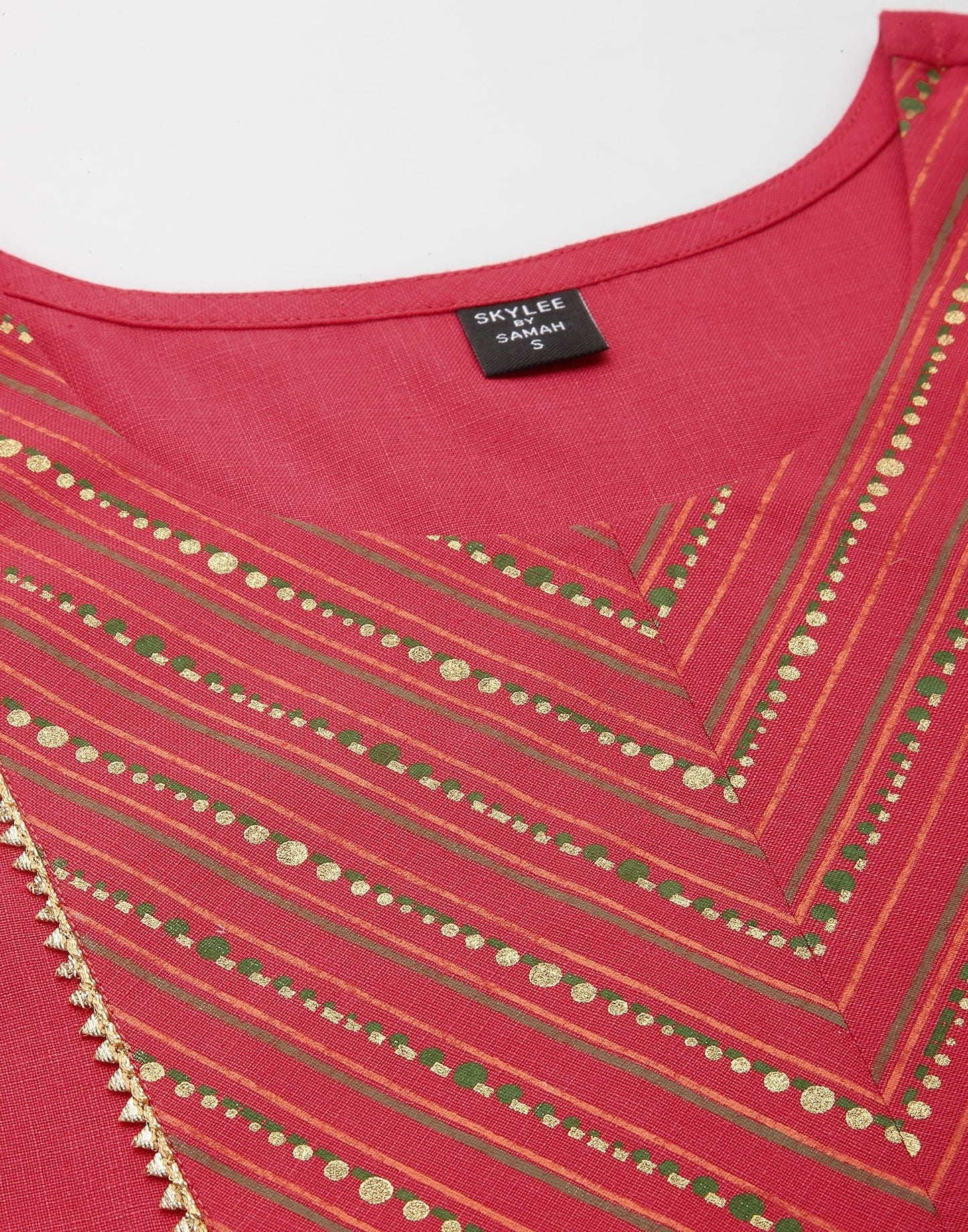 Pink Cotton Kurti With Pant Set | Leemboodi