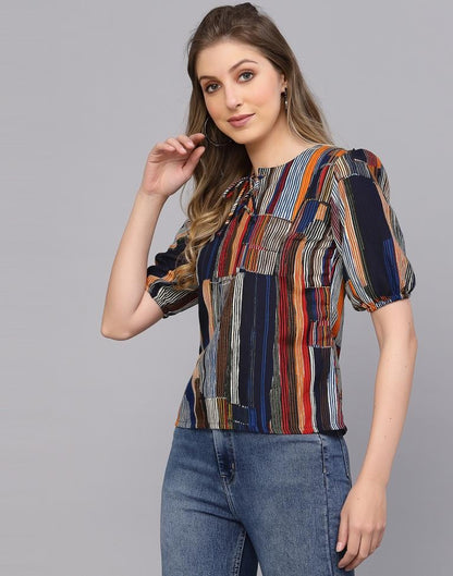 Multicoloured Striped Top | Sudathi