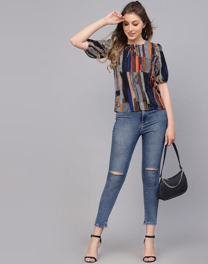 Multicoloured Striped Top | Sudathi