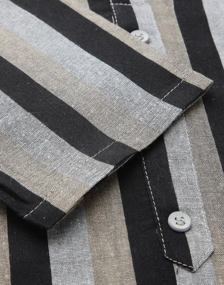 Grey Cotton Woven Straight Kurta | Leemboodi