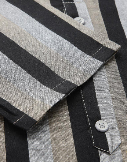 Grey Cotton Woven Straight Kurta | Leemboodi