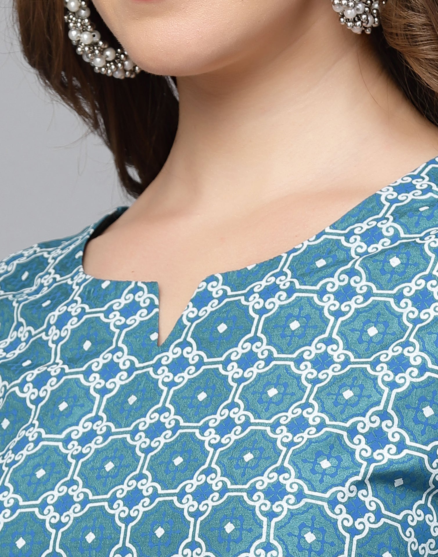 Blue Kurti With Pant And Dupatta | Leemboodi