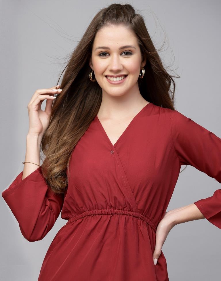 Red Fit & Flared Dress | Sudathi