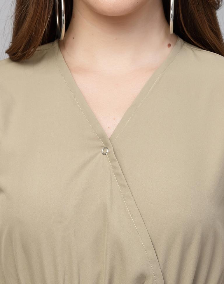 Beige Fit & Flared Dress | Leemboodi