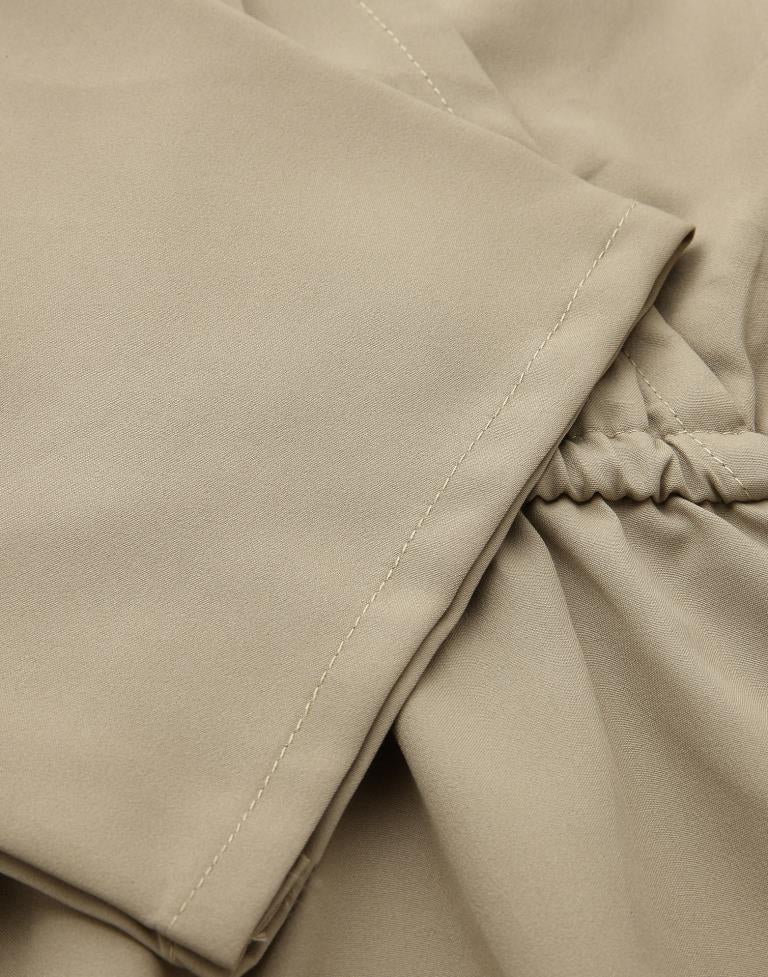 Beige Fit & Flared Dress | Leemboodi