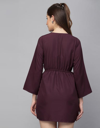 Wine Fit & Flared Dress | Sudathi