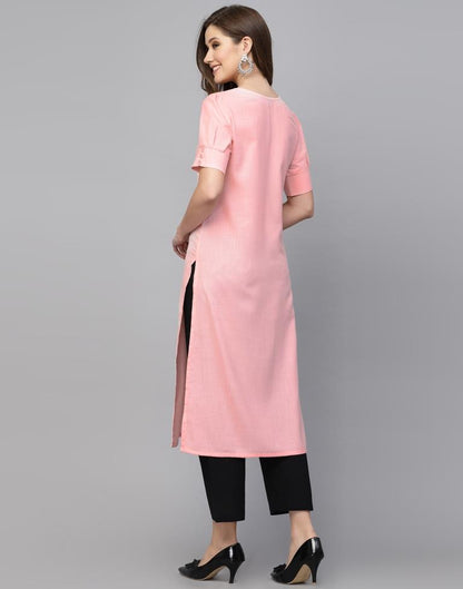 Light Pink Solied Kurta