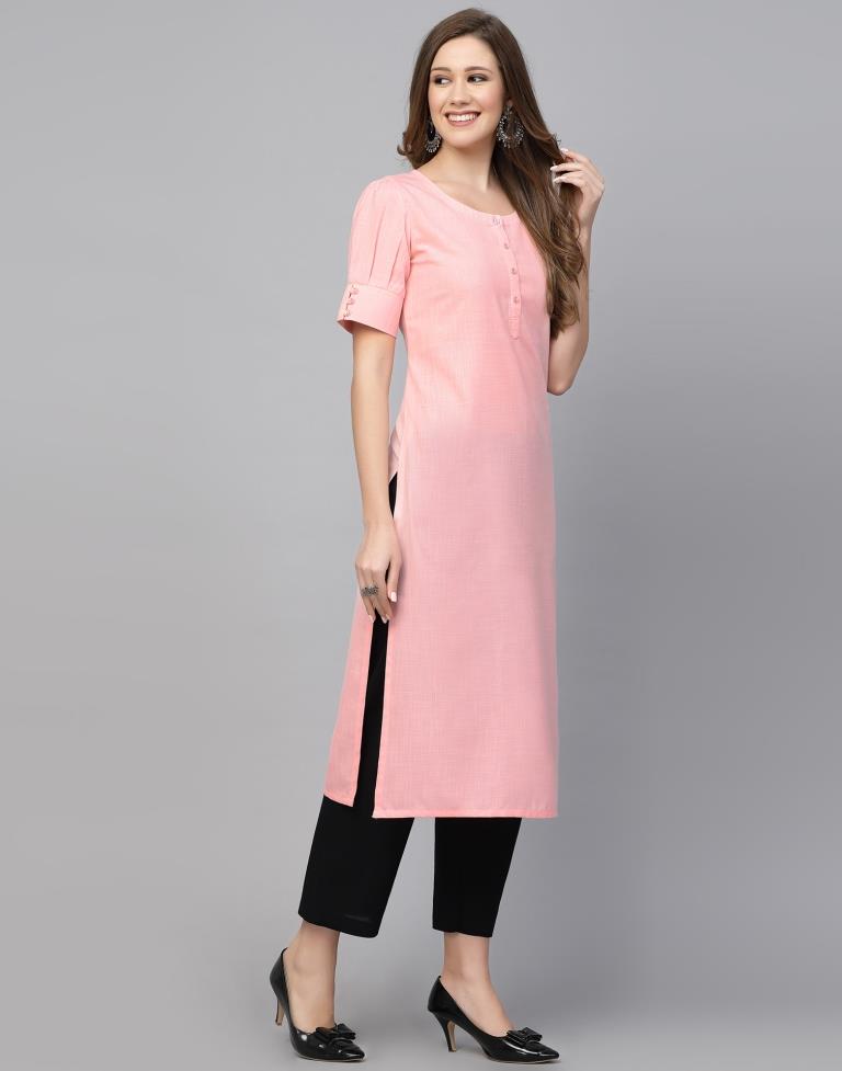 Light Pink Solied Kurta