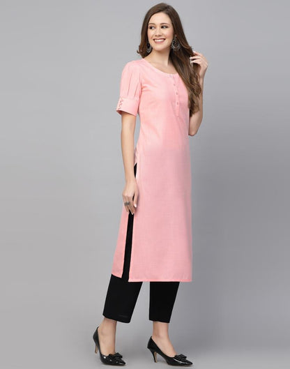Light Pink Solied Kurta