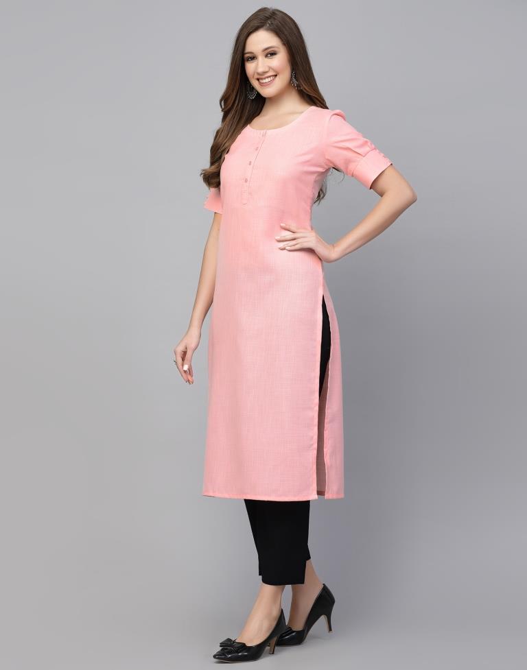 Light Pink Solied Kurta