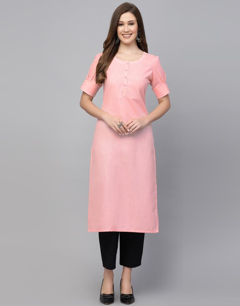 Light Pink Solied Kurta
