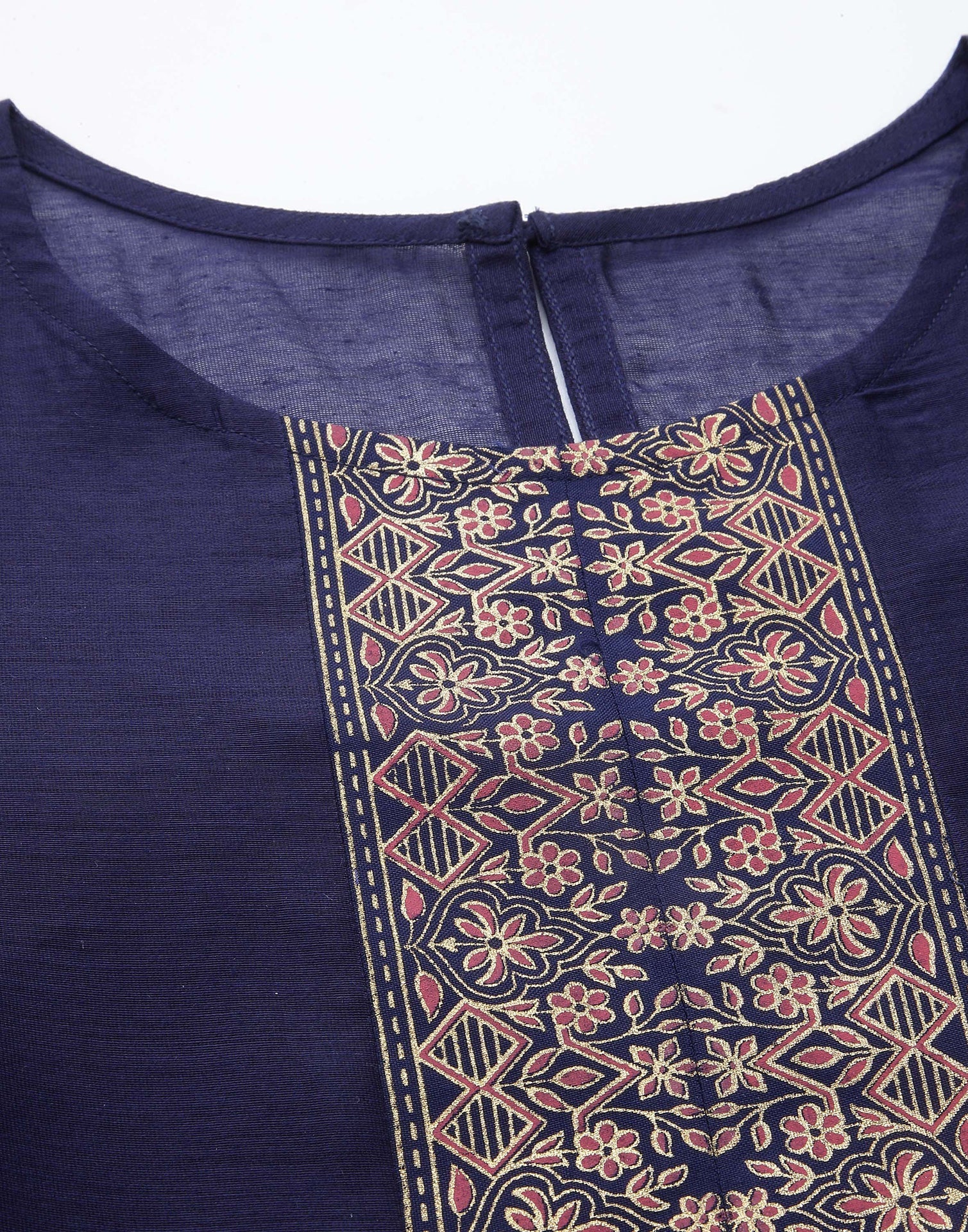 Navy Blue Printed Anarkali Kurti | Sudathi