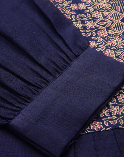 Navy Blue Printed Anarkali Kurti | Sudathi