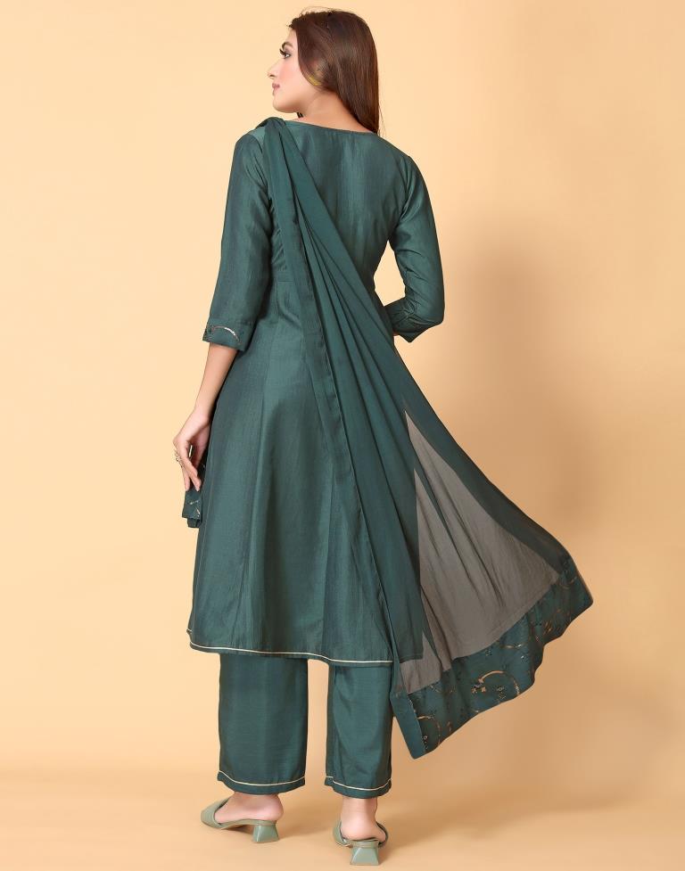 Pastel Sea Green Kurti With Pant And Dupatta | Leemboodi