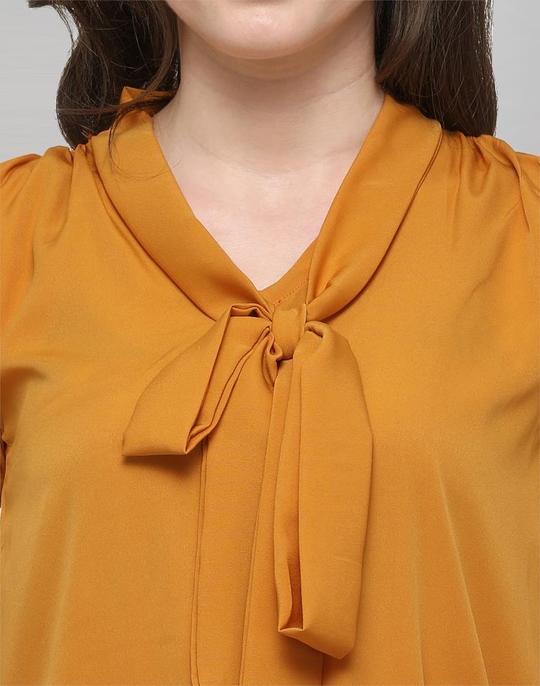 Yellow Coloured Plain Crepe Top | Sudathi