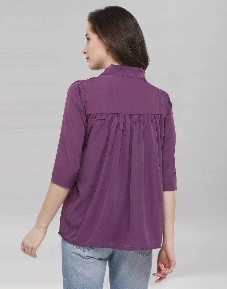 Purple Coloured Plain Crepe Top | Sudathi