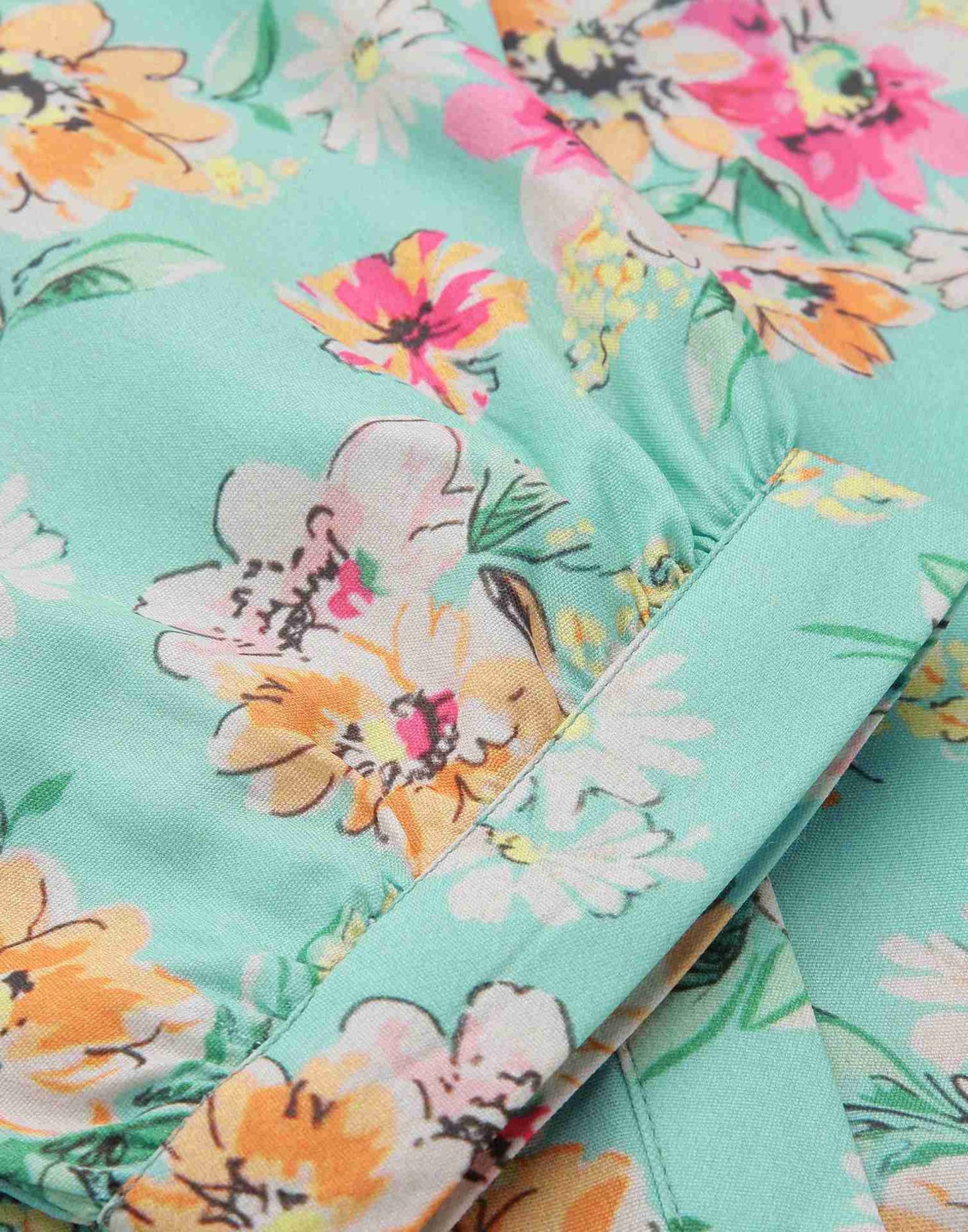 Turquoise Polyester Printed Shirt