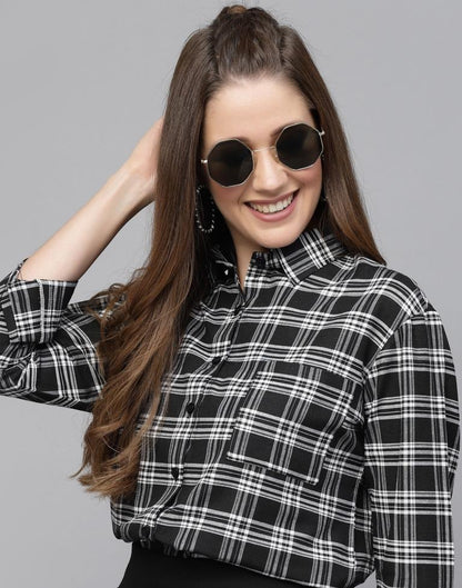 Black Woven Cotton Shirt | Sudathi