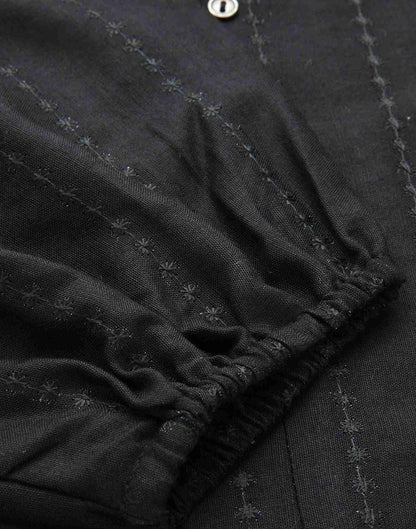 Black Rayon Plain Top