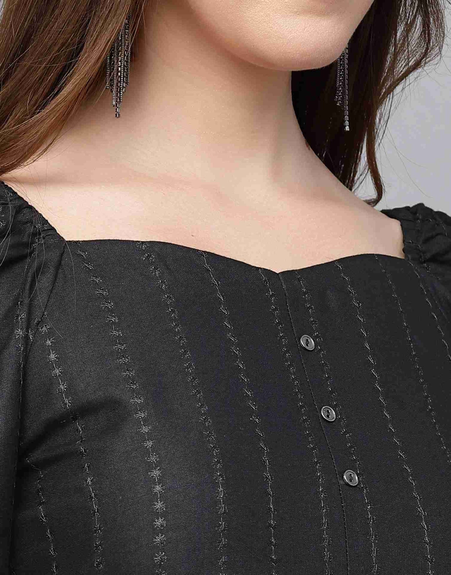 Black Rayon Plain Top