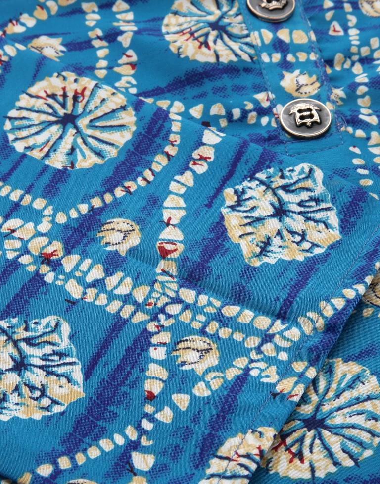 Blue Printed Short Kurti | Leemboodi