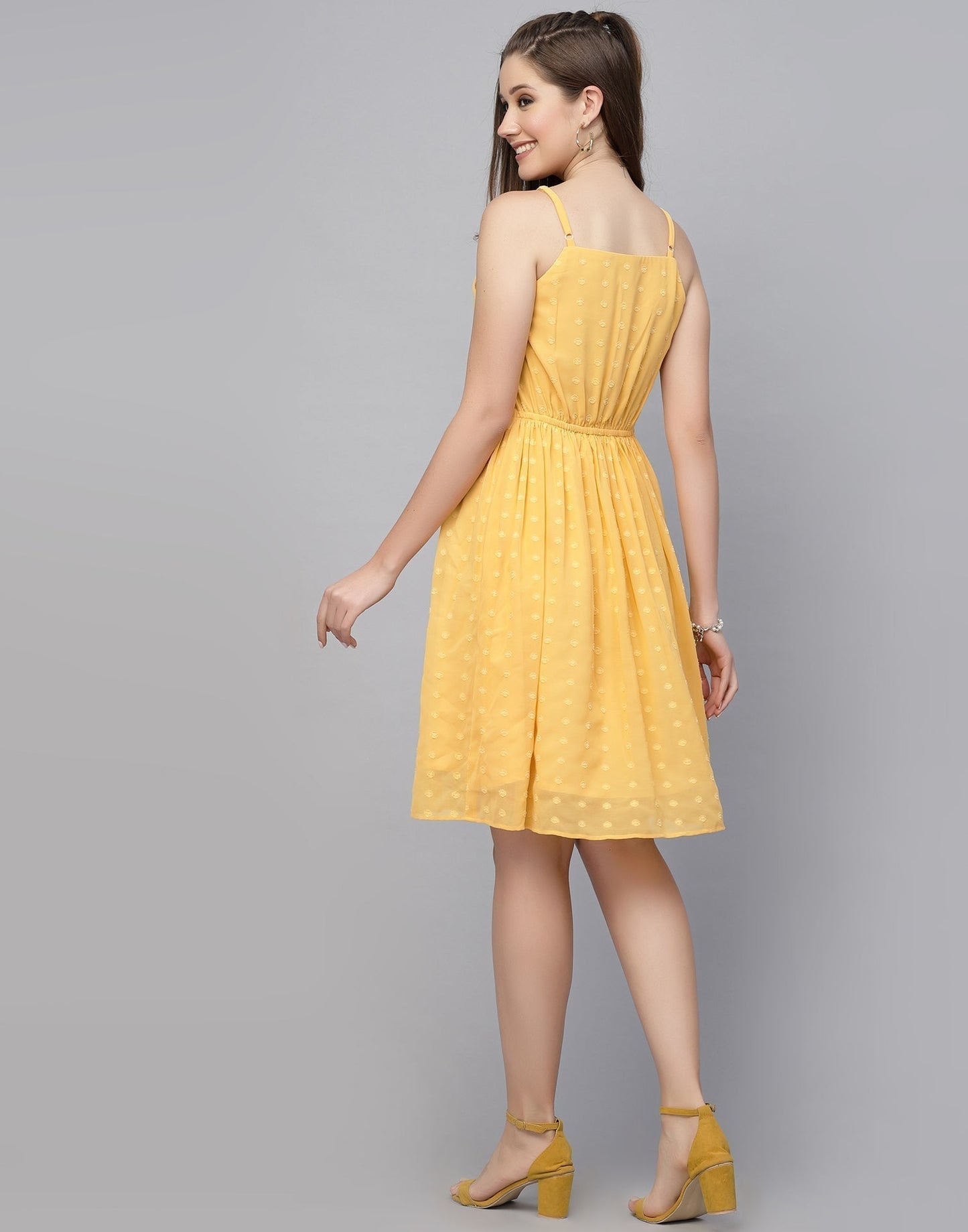 Yellow A-Line Dress | Leemboodi