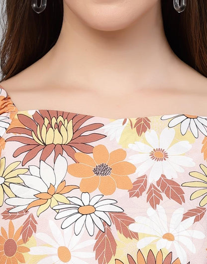 Multicoloured Printed Crop Top | Sudathi